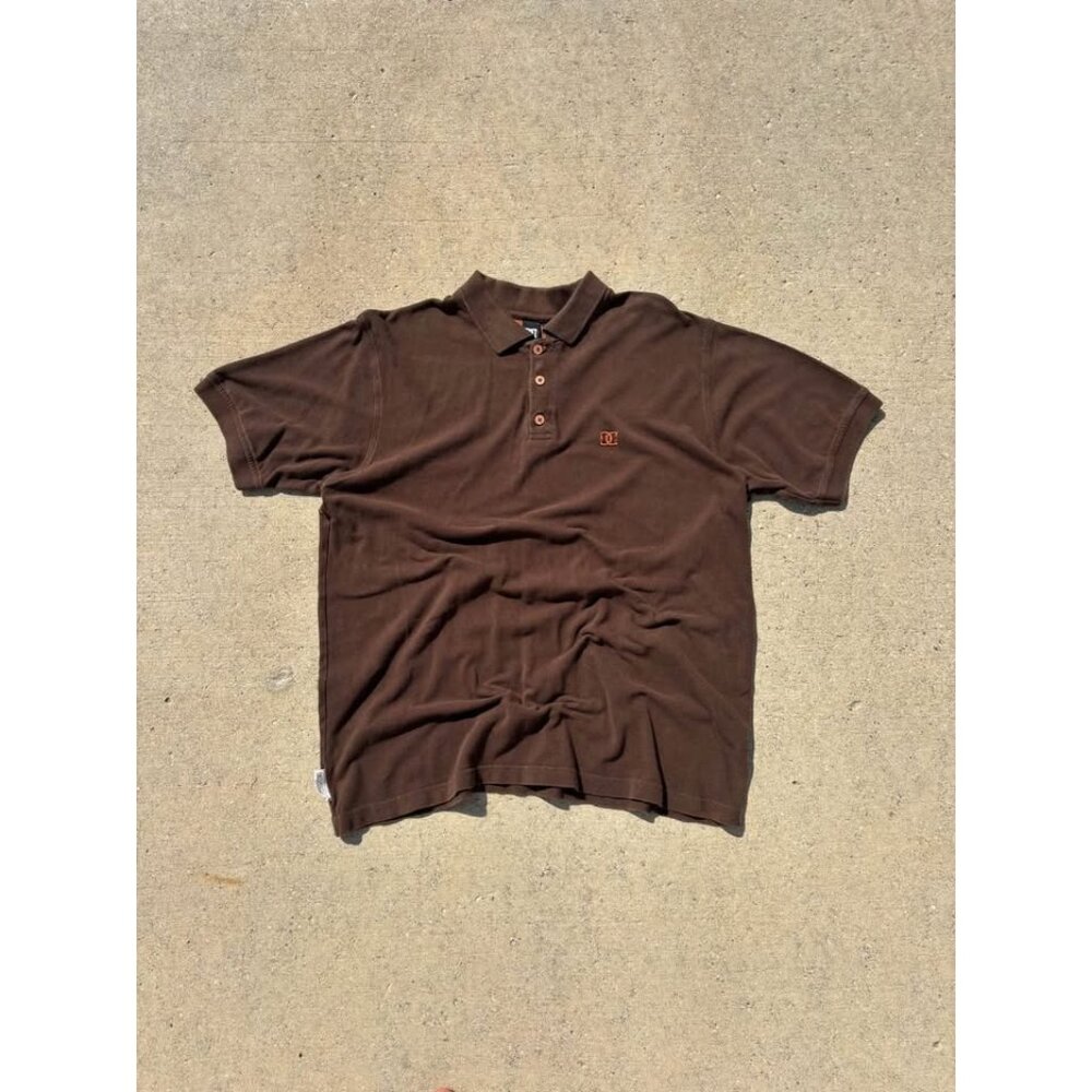 Vintage Y2K DC Skater Golf Shirt Polo Brown